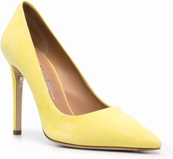 Ferragamo pointed-toe 105mm pumps Yellow