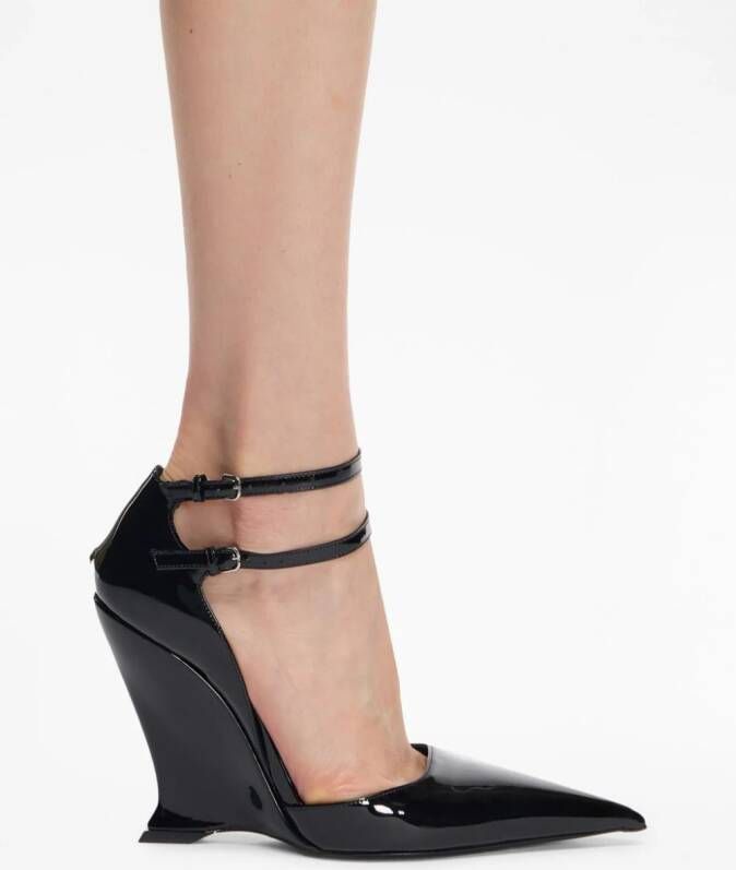 Ferragamo 105mm pointed-toe high-wedge sandals Black