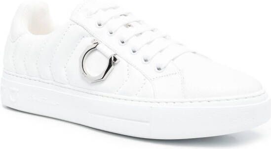 Ferragamo quilted Gancini-plaque sneakers White