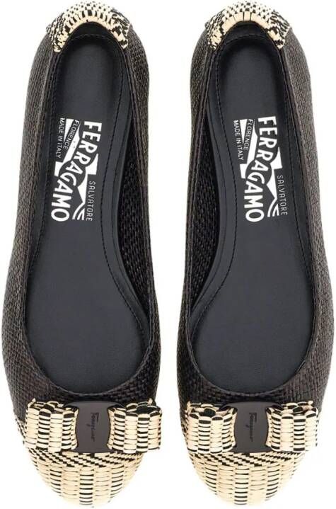 Ferragamo Raffia Varina ballet flat Black