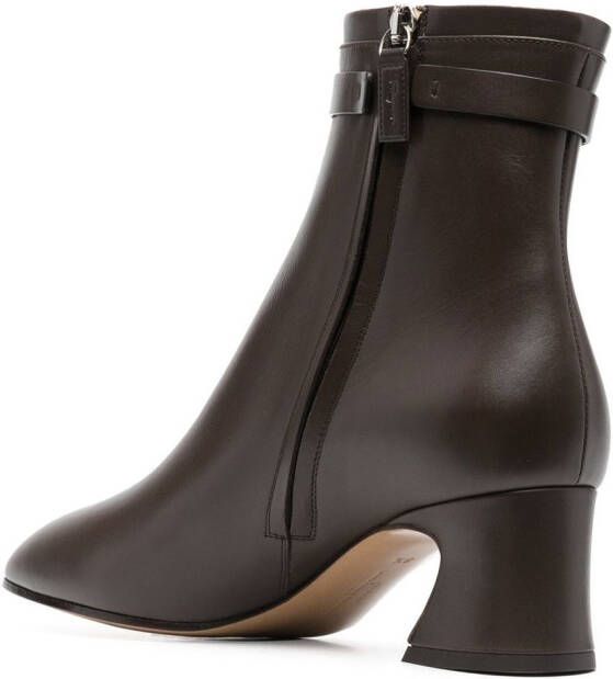 Ferragamo Rego 55 logo-plaque ankle boots Brown