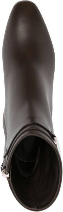 Ferragamo Rego 55 logo-plaque ankle boots Brown