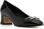 Ferragamo Rei 55 Gancini plaque pumps Black - Thumbnail 2