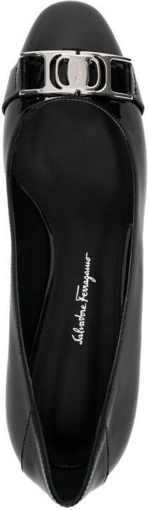 Ferragamo Rei 55 Gancini plaque pumps Black
