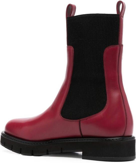 Ferragamo ribbed 40mm Chelsea boots Red