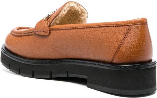 Ferragamo Rolo shearling-lined loafers Brown