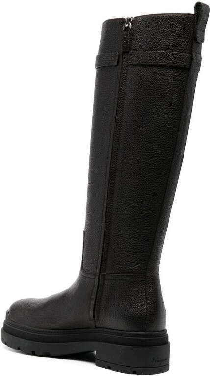 Ferragamo Ryder knee-length leather boots Black
