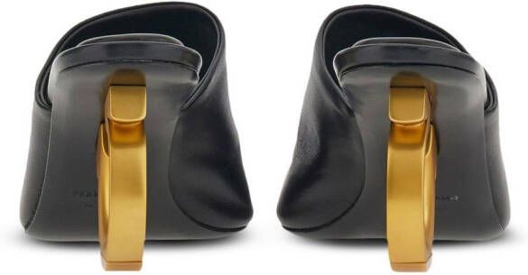 Ferragamo sculpted-logo-heel mules Black