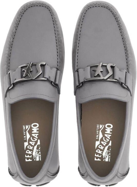 Ferragamo SF-buckle round-toe loafers Grey