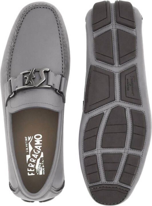 Ferragamo SF-buckle round-toe loafers Grey