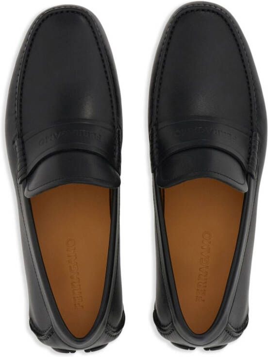 Ferragamo slip-on leather loafers Black