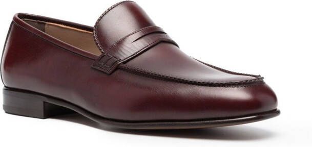 Ferragamo slip-on leather loafers Red