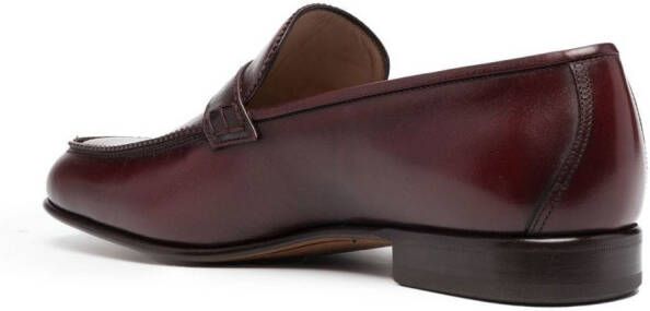 Ferragamo slip-on leather loafers Red