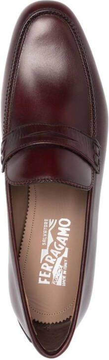 Ferragamo slip-on leather loafers Red