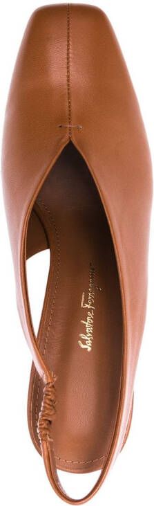 Ferragamo 85mm Sloane chunky-heel pumps Brown