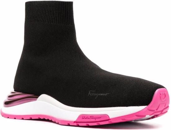 Ferragamo sock-style sneakers Black