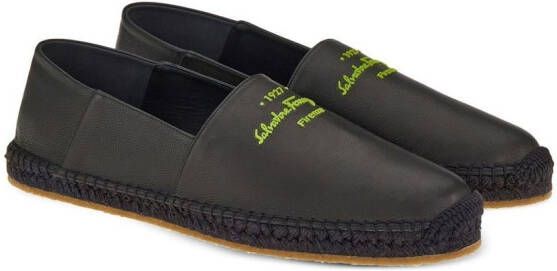 Ferragamo soft leather espadrilles Black