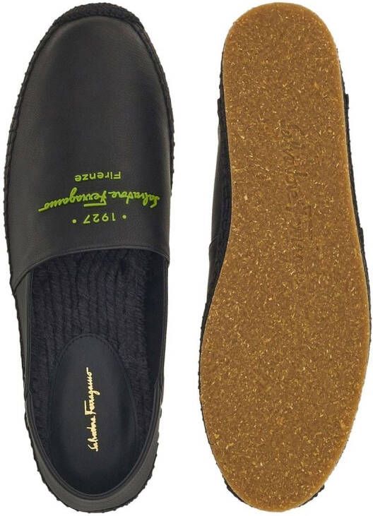 Ferragamo soft leather espadrilles Black