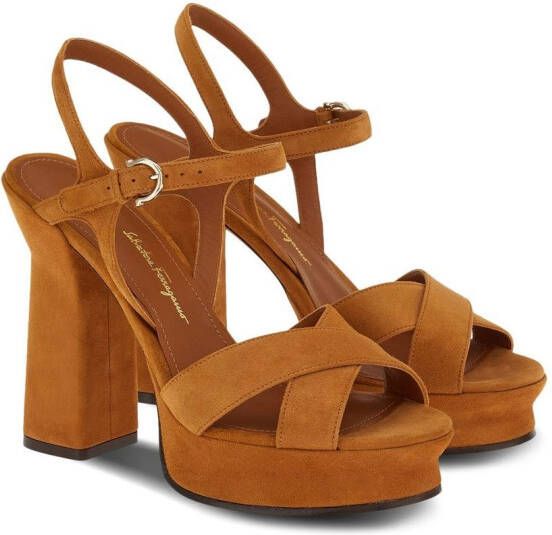 Ferragamo Sonya block-heel sandals Brown