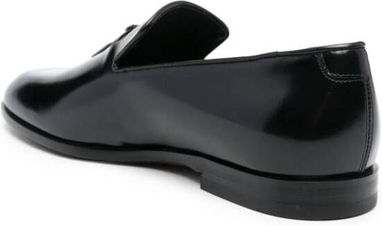 Ferragamo spray-paint leather loafers Black