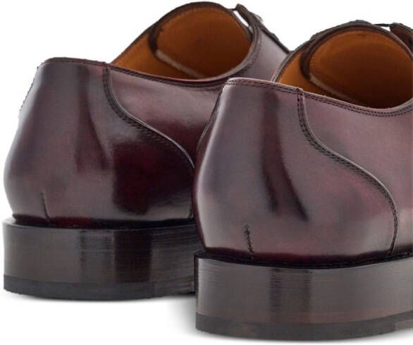 Ferragamo square-toe leather oxford shoes Red
