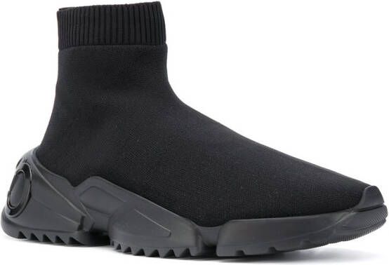 Ferragamo stretch-knit sneakers Black