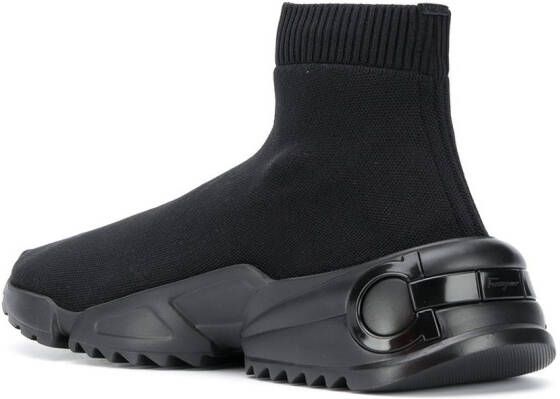 Ferragamo stretch-knit sneakers Black