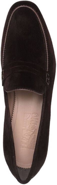Ferragamo suede penny loafers Brown