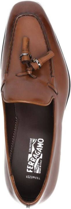 Ferragamo tassel-detail leather loafers Brown