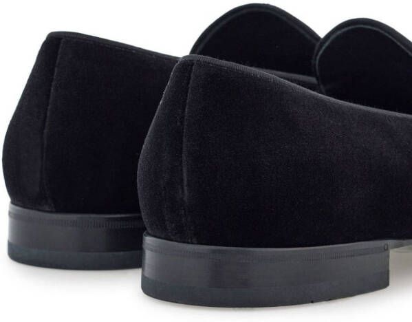 Ferragamo tasselled velvet loafers Black