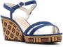 Ferragamo textured wedge sandals Blue - Thumbnail 2