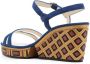 Ferragamo textured wedge sandals Blue - Thumbnail 3