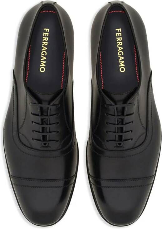 Ferragamo toecapped leather Oxford shoes Black