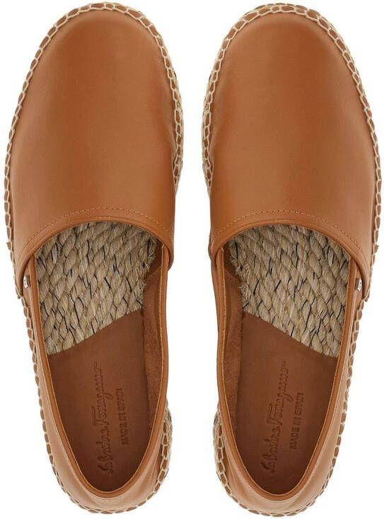 Ferragamo topstitch detail espadrilles Brown