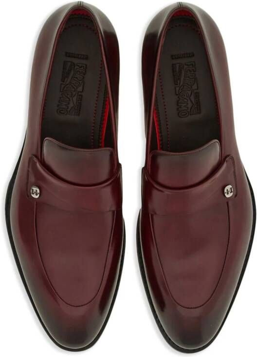 Ferragamo Tramezza leather loafers Red