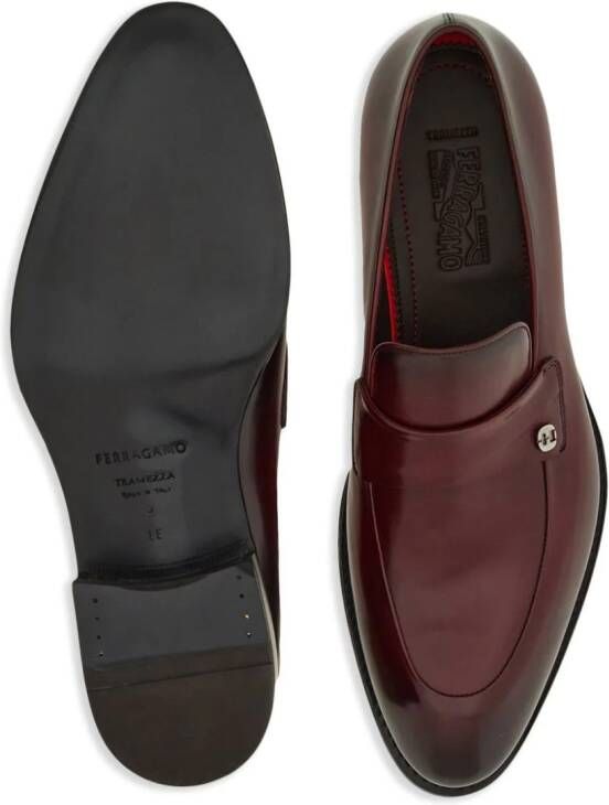 Ferragamo Tramezza leather loafers Red