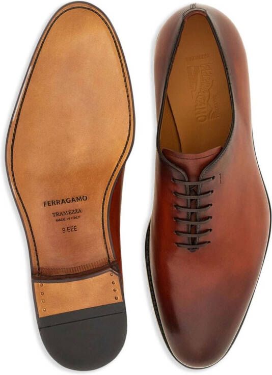 Ferragamo Tramezza leather Oxford shoes Brown