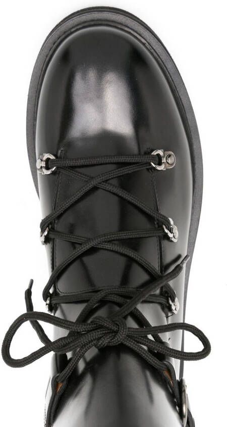 Ferragamo Trekking leather ankle boots Black
