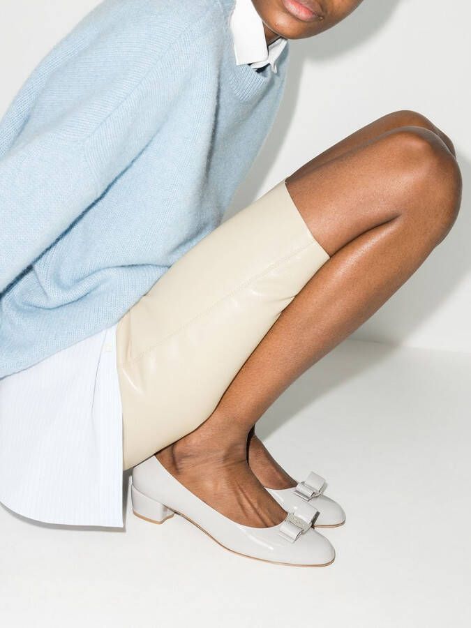 Ferragamo Vara 30mm ballet pumps Neutrals