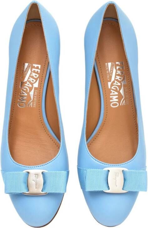 Ferragamo Vara 30mm leather pumps Blue