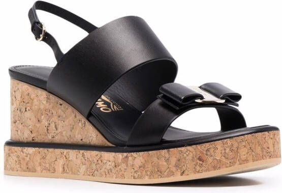 Ferragamo Vara Bow 55mm wedge sandals Black