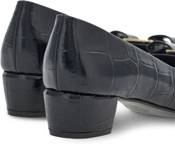 Ferragamo Vara bow-detail leather pumps Black