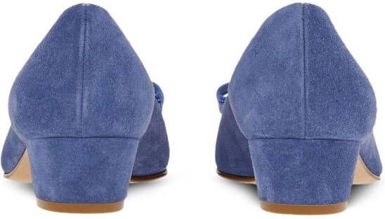 Ferragamo 30mm Vara Bow suede pumps Blue