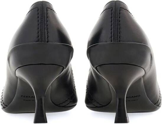 Ferragamo Vara buckle kitten-heel loafers Black