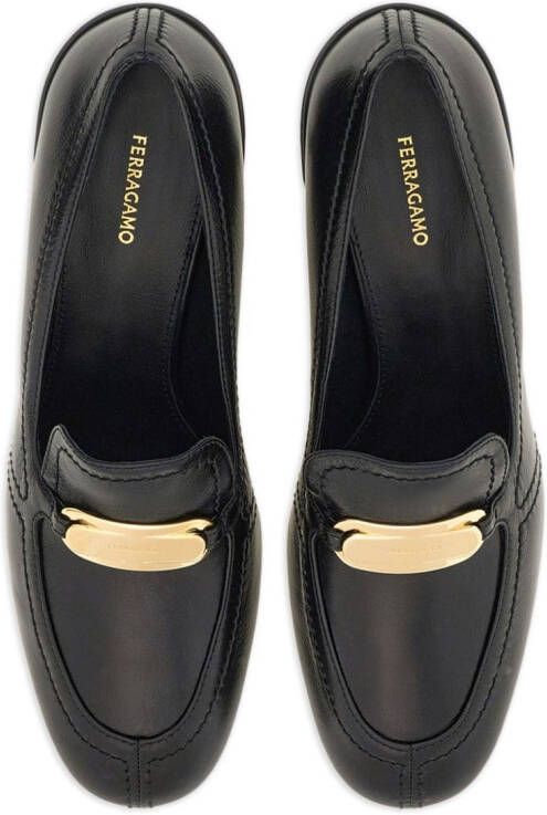 Ferragamo Vara buckle kitten-heel loafers Black