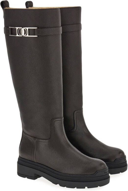 Ferragamo Vara-chain detail boots Black