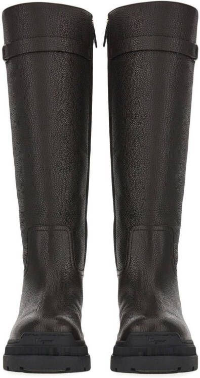 Ferragamo Vara-chain detail boots Black