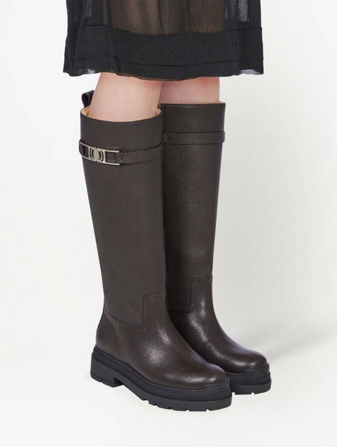 Ferragamo Vara-chain detail boots Black