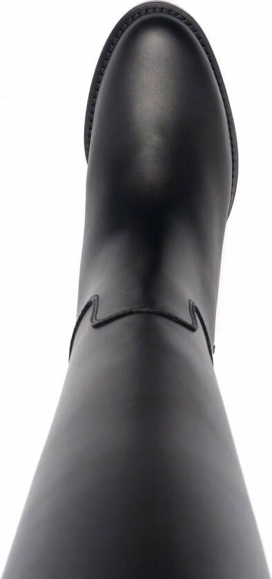 Ferragamo Vara Chain knee-high boots Black