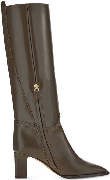 Ferragamo Vara chain knee-high boots Brown